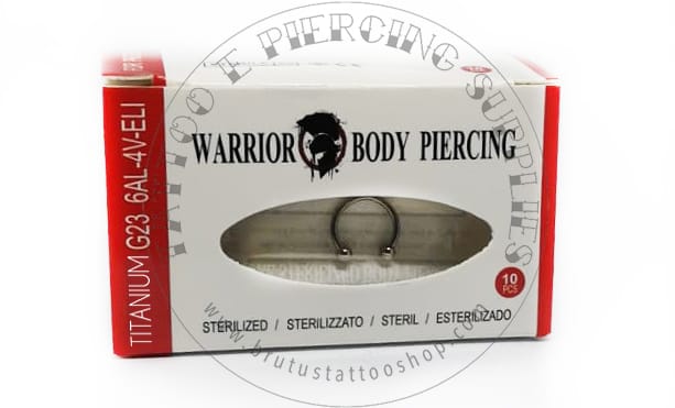 Circular Barbell Warrior in Titanio sterile misura 1.2 x 6 x 3