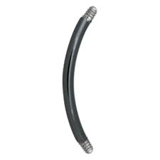 CURVED BARBELL Nera in Acciaio Chirurgico 316L Misura 1.2 x 10mm