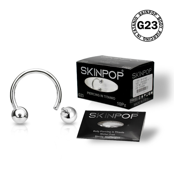 Circular Barbell  1.2 -10 -3 In Titanio G23 Skinpop Sterile Filettatura Interna Conf.01 pz