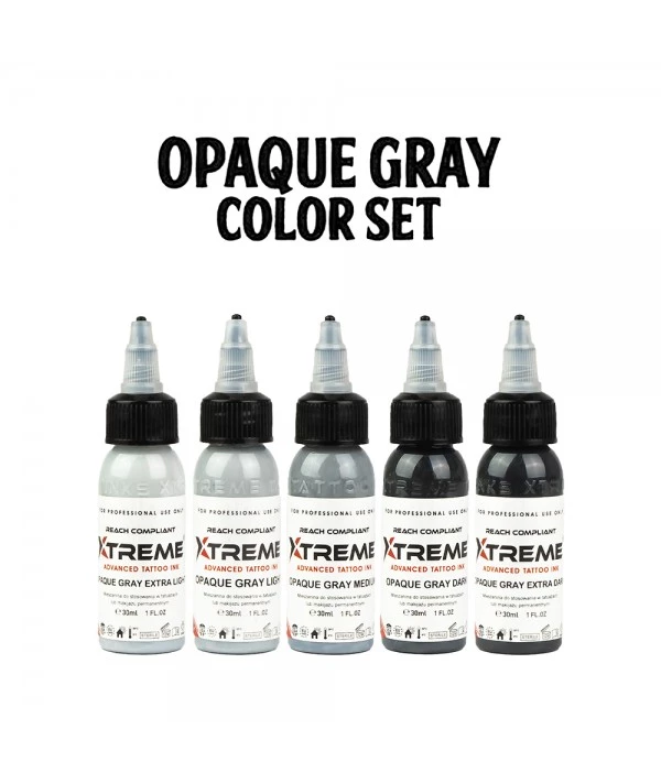 XTreme Ink 5x30ml - OPAQUE GRAY SET