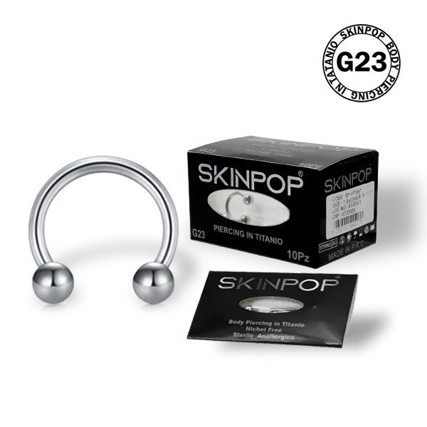 Circular Barbell SKINPOP 1.6 x 14 x 3 in Titanio G23 Sterile Conf.10 pz