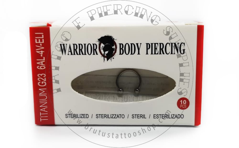 Circular Barbell Warrior in Titanio sterile misura 1.2 x 10 x 3