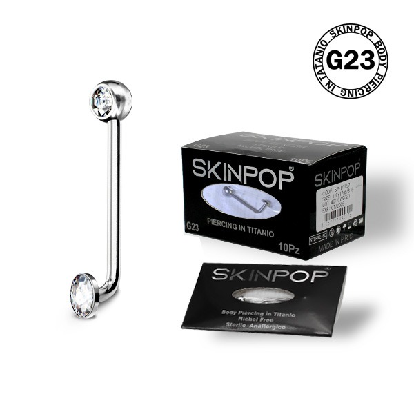 Barbell ChristinaTitanio G-23 sterili Skinpop Con Doppio Zircone 6.97 € -19.68€