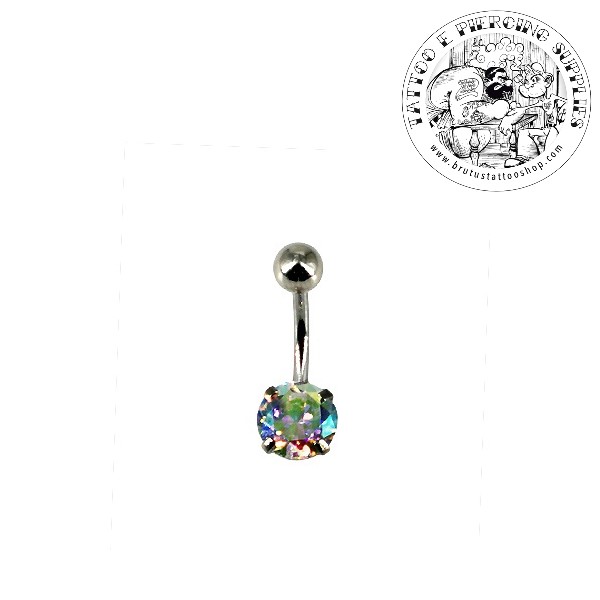 Piercing Ombelico   Zircone Boreale Misura 1.6 x 10 X 5/8